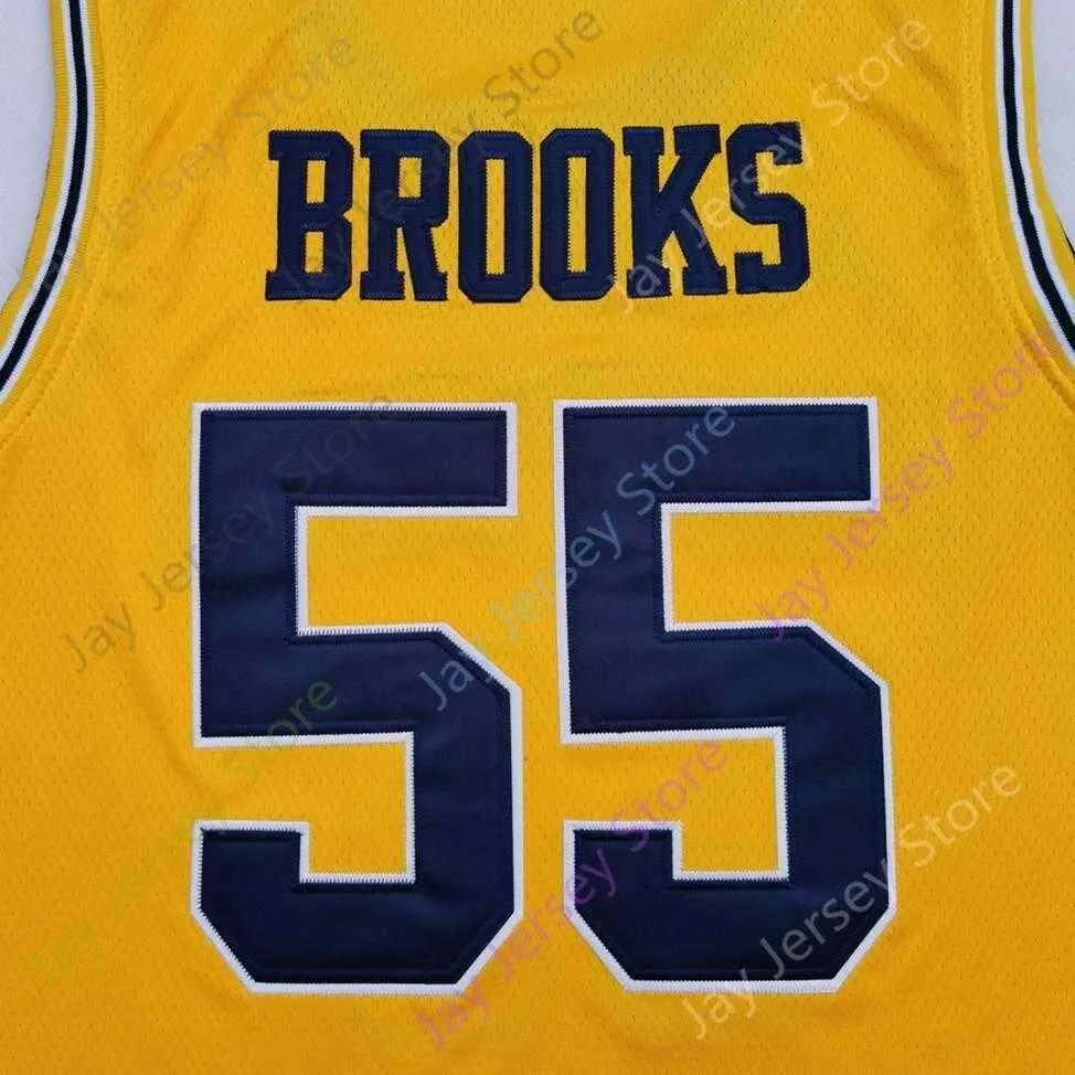 2020 New NCAA Michigan Wolverines Jerseys 55 Eli Brooks College Basketball Jersey Yellow Size Youth Adult