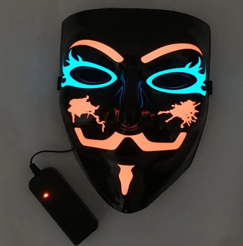Masque Halloween LED, Masque Lumineux Halloween,Masques Halloween Cosplay  LED, pour Décoration Fête Fe