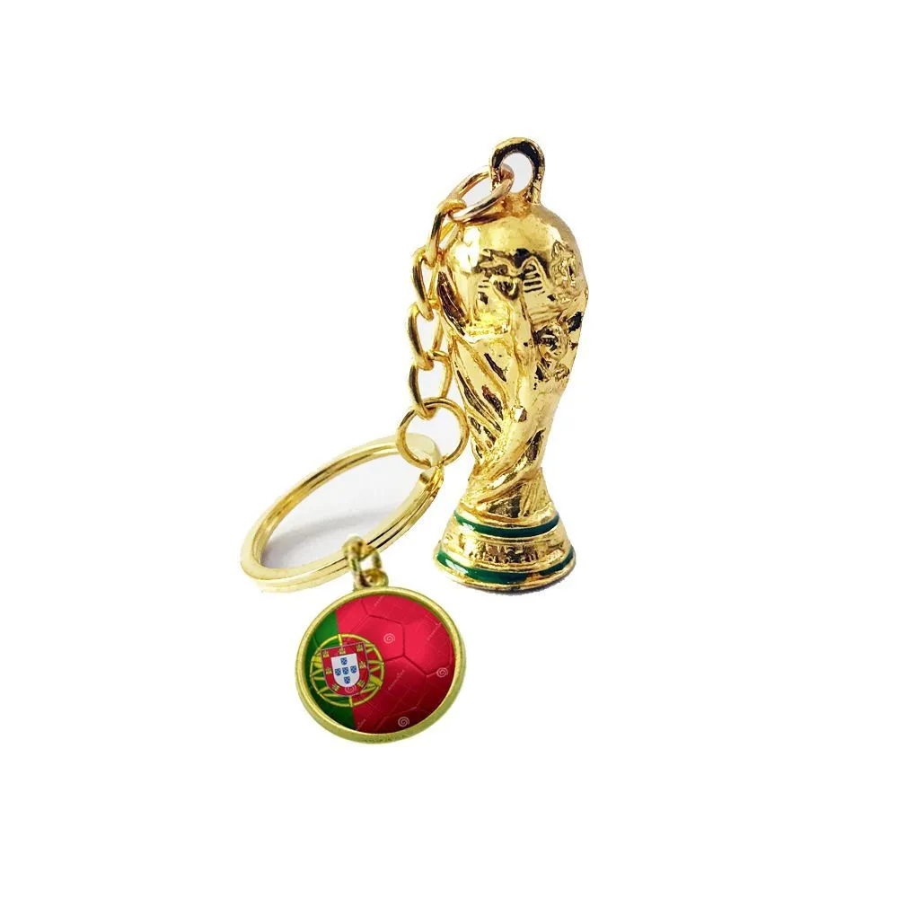 Football Trophy Mini Keychain Model Souvenir World Cup Award Match Key Chain Backpack Accessories Game Special Gift sxaug22