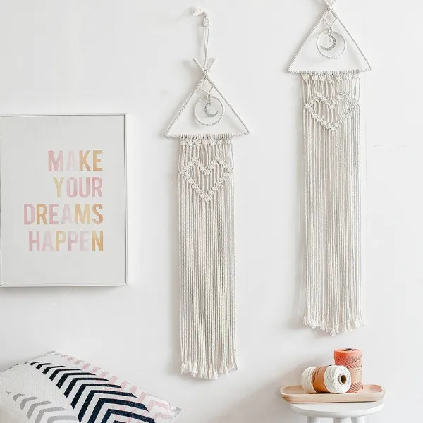 Gebreide macrame muur hangend tapijt Home Decor voor slaapkamer geweven boho tapijthangen