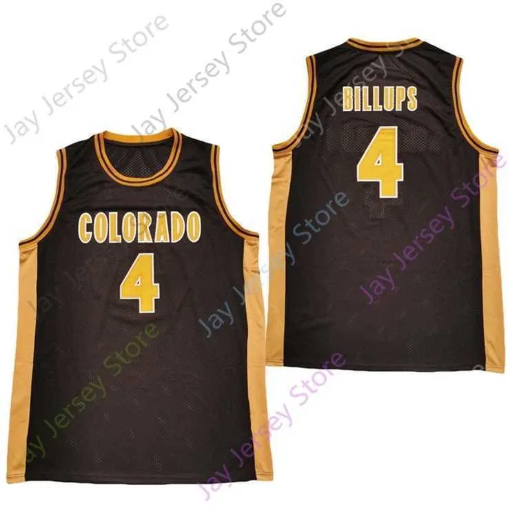 Mitch 2020 New NCAA College Colorado Buffaloes Jerseys 4 Billups Basketball Jersey Noir Taille Jeune Adulte Broderie