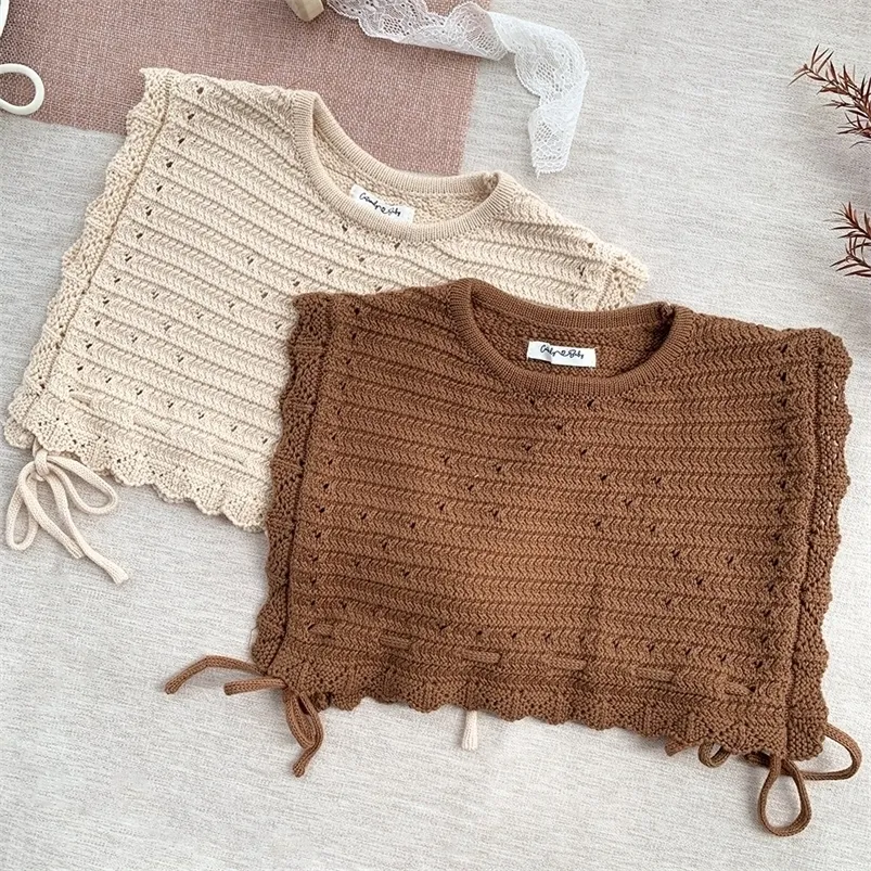 Coloque Deer Jonmi Autumn Toddlers Girls Knits Colets Color Solid Color Sleesess Pullovers tops de estilo coreano