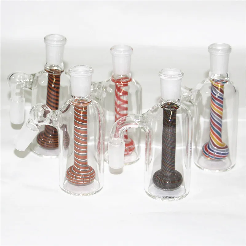 Askf￥ngare vattenpipa 14mm 45 graders 90 graders matris perc glas aska clakare bubbler f￶r vatten r￶r dab rigg