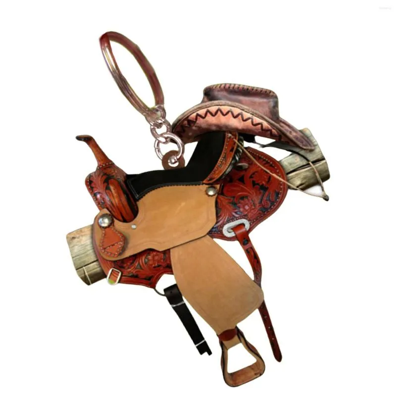 Decorative Figurines Saddle Car Ornament Charm Acrylic Pendant Key Rings Keychain Hangings Charms Western Interior