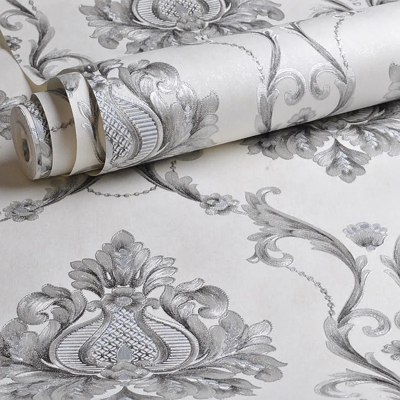 Wallpapers Luxury White Embossed Damask Wallpaper Bedroom Living Room Background Home Decoration Wall Paper Roll 220927