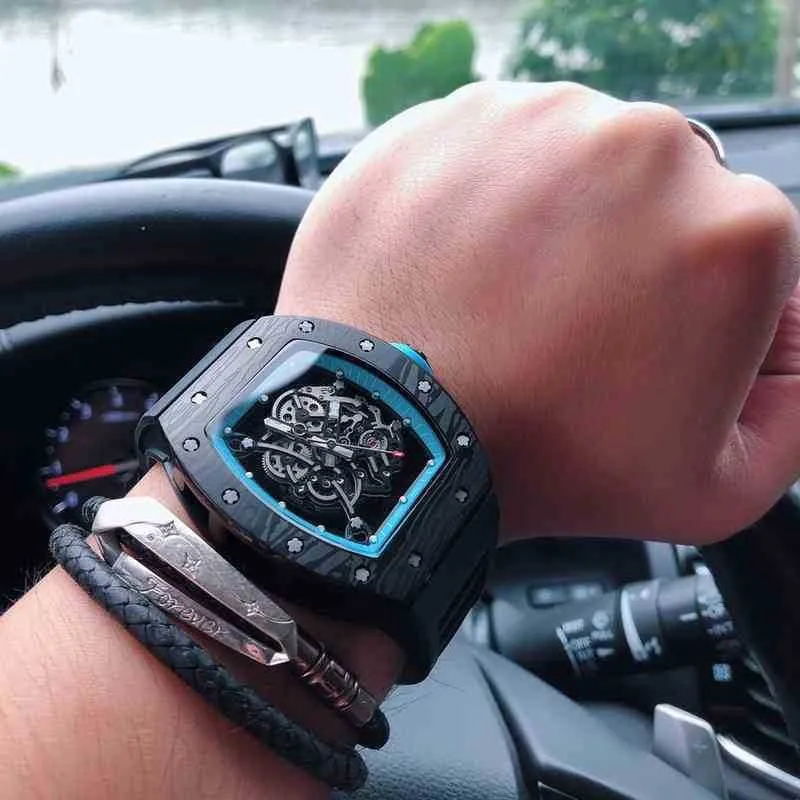 Superclone Luxury Mens Mechanical Watch Richa Milles RM035 Hela automatisk rörelse Sapphire Mirror Rubber Watchband Watches Män varumärke armbandsur