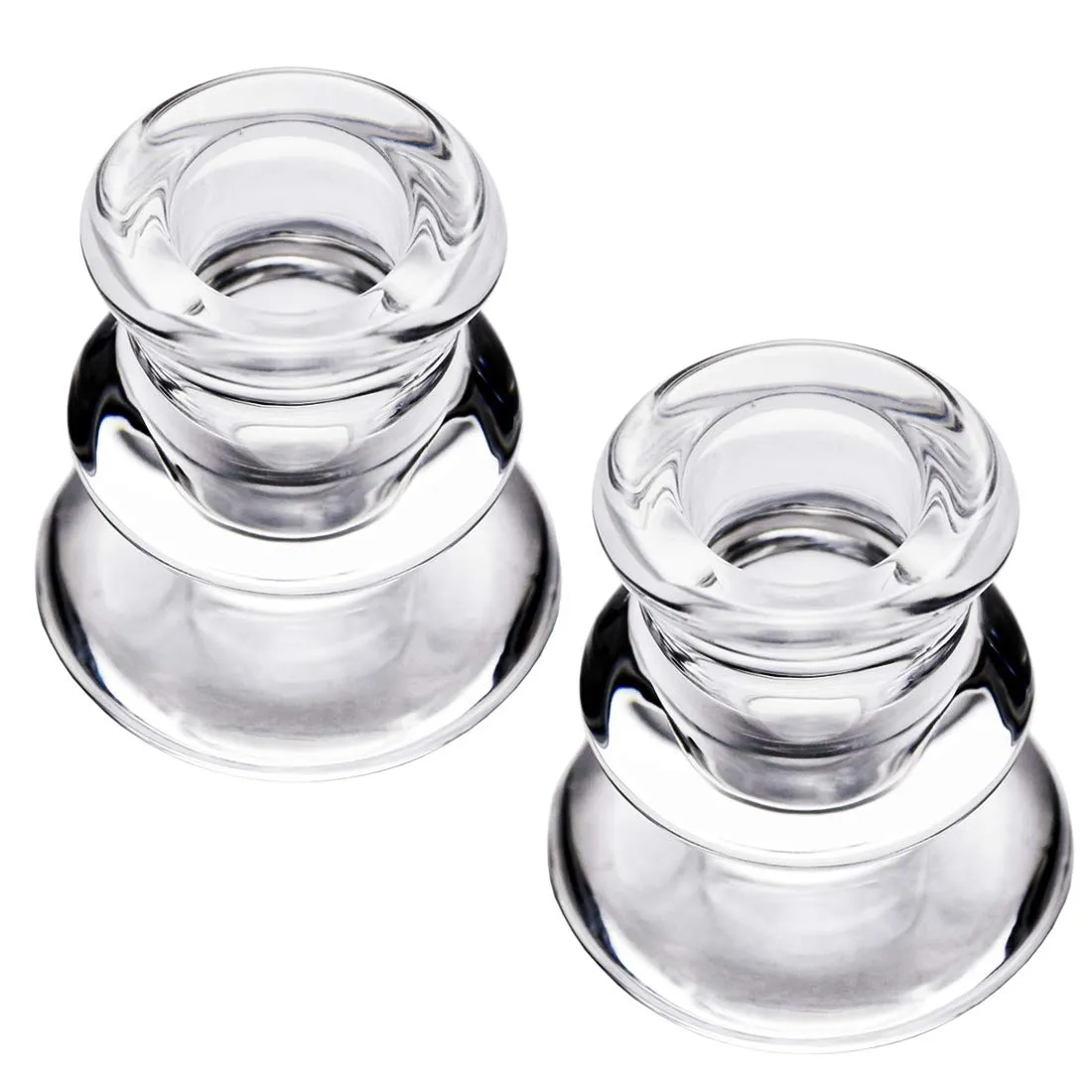 Scented Candle Clear Glass Candlestick Holders Set Of 2 Taper For Wedding Decoration And Dinning Drop Delivery 2022 Mxhome Amqzk