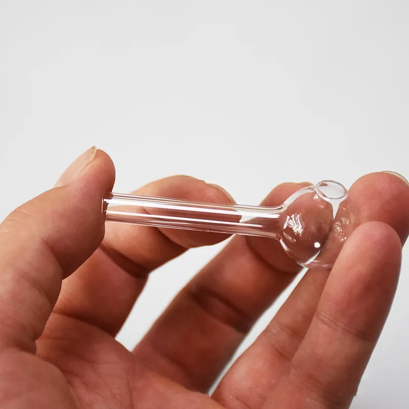Mini tubos de vidrio transparente de 65 mm Tubos de quemador de aceite Puntas de u￱as Burning Jumbo Pyrex Peque￱os Tubos de concentrado Accesorios de tabaquismo de calidad gruesa 3231 T2