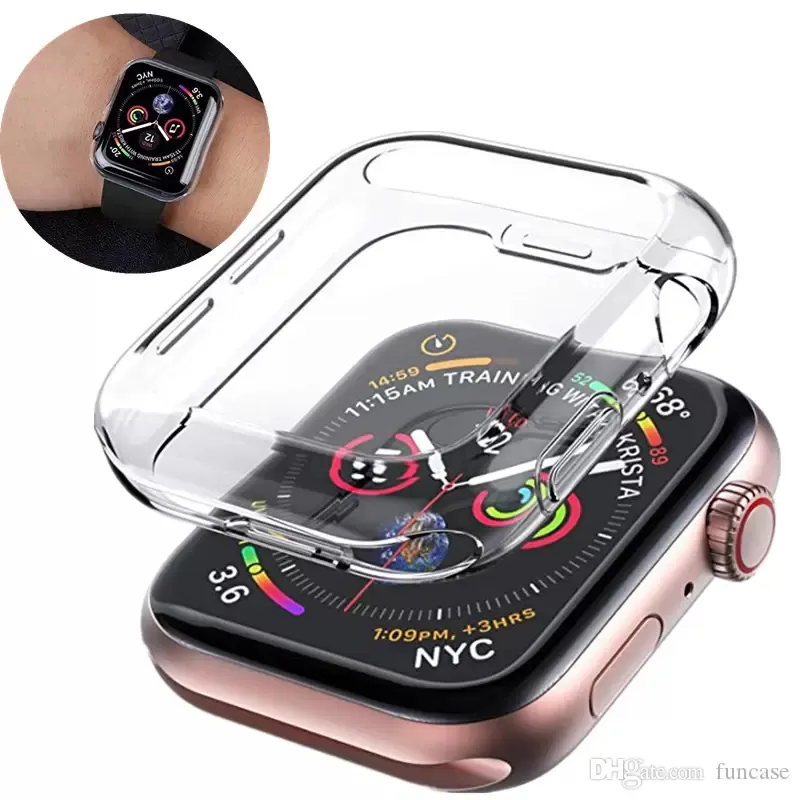 Fall f￶r Apple Watch Ultra SE Series 8 7 49mm 41mm 45mm 40mm 44mm Slim Transparent Crystal Clear Soft TPU st￶ts￤ker gummisilikon Cover Hud