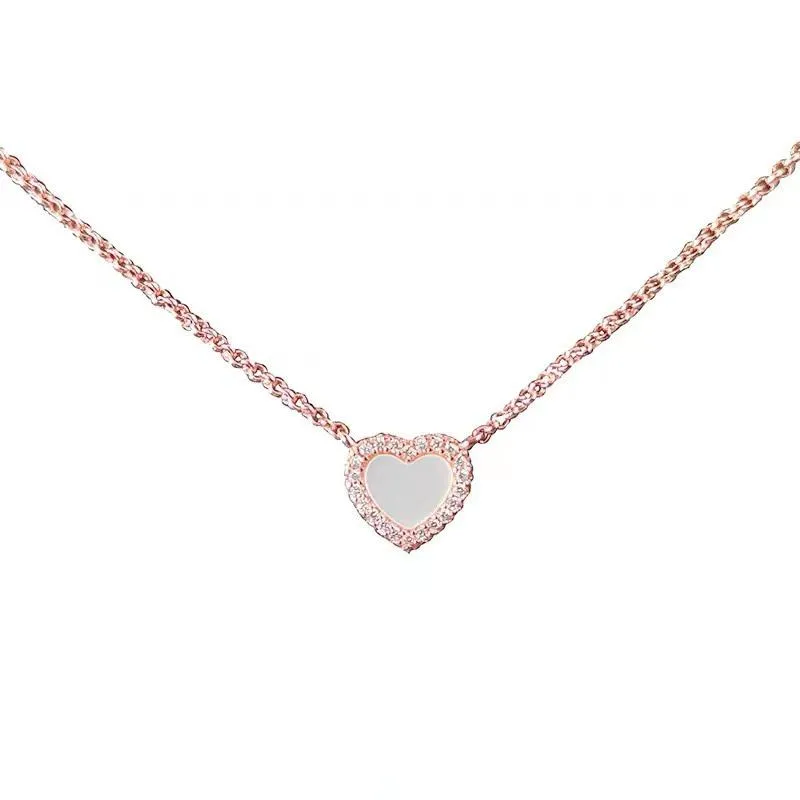 Designer Bijoux Amour Collier Femme Simple Tempérament Rose En Forme De Coeur Clavicule Chaîne Or Rose Fritillaire Chandail Chaîne En Gros