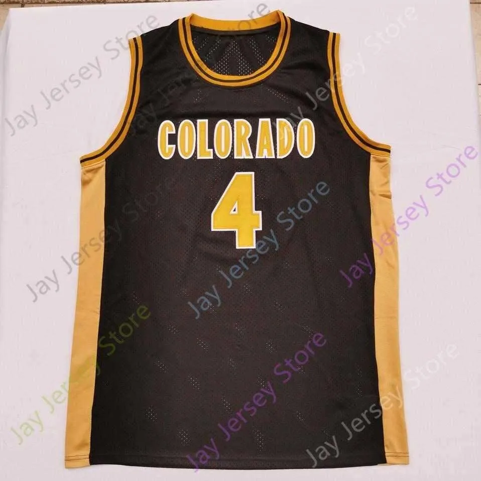 2020 New NCAA College Colorado Buffaloes Jerseys 4 Billups Basketball Jersey Black Size Youth Adult Embroidery