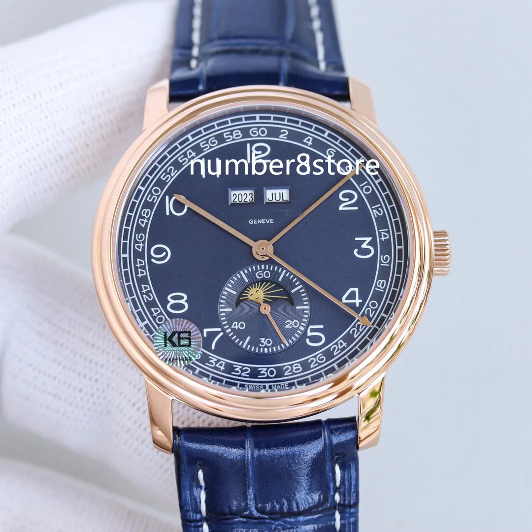 4010T MENS Titta TW Factory Swiss 2460QCl Automatisk rörelse Vit / Blue Dial Sapphire Crystal Rose Gold Classic Luxury Wristwatch 2 Färger