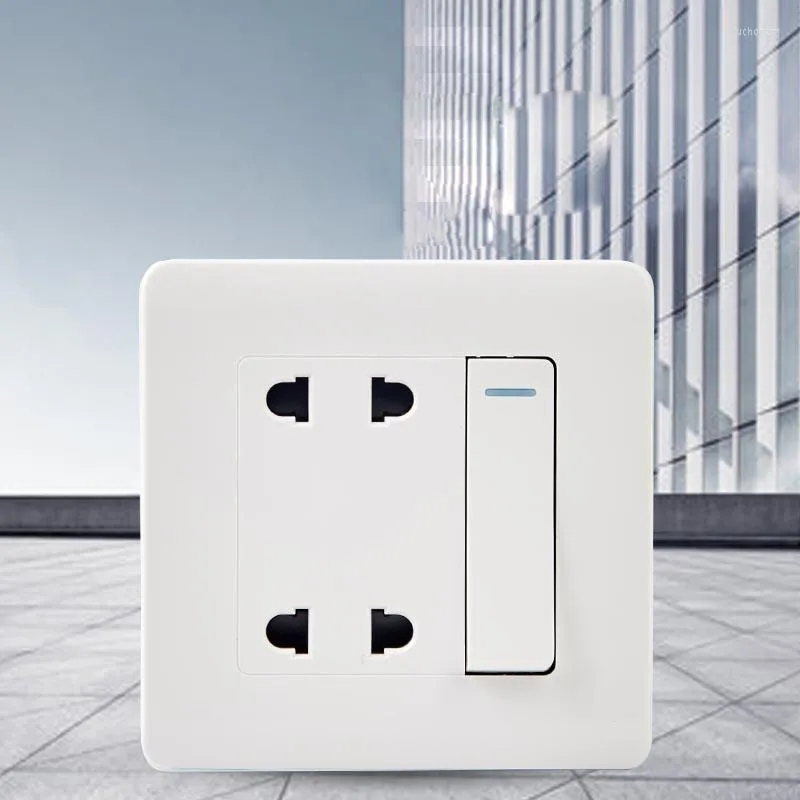 Smart Home Control High-quality One-open Four-hole Socket 86 Type Single-control Two-plug Household Wall Power With Switch