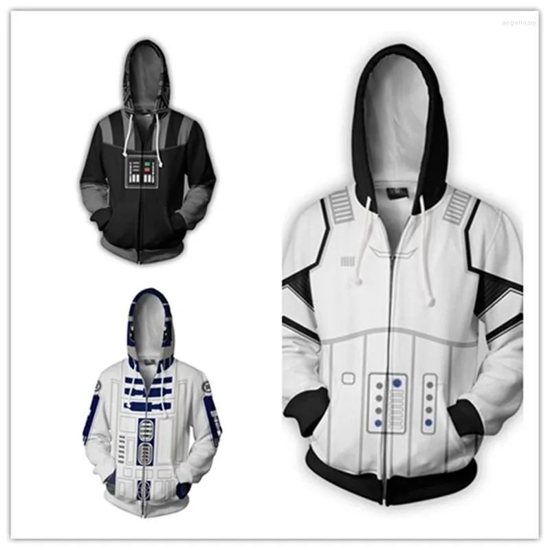 Erkek Hoodies Film Cosplay 3D Baskı Gölge Stormtrooper Sweatshirt Yetişkin Unisex Death Fermuar Kapşonlu Ceket Sonbahar İçin