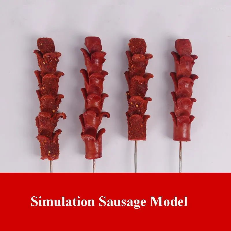 Br￶dtillverkare Fake Food Model Sausage Props Dummy Mold Simulation Fried Ham p￥ ett pinne Display Crafts