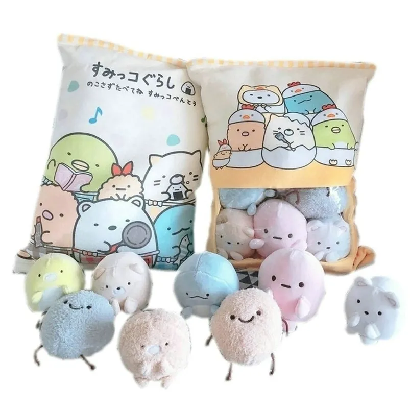 Poupées en peluche Un sac de 8pcs Snack Pudding Peluche douce Bea Cat Monsters Oreiller en peluche Creative Anime Throw Pillow Cartoon Doll jouets pour enfants 220927