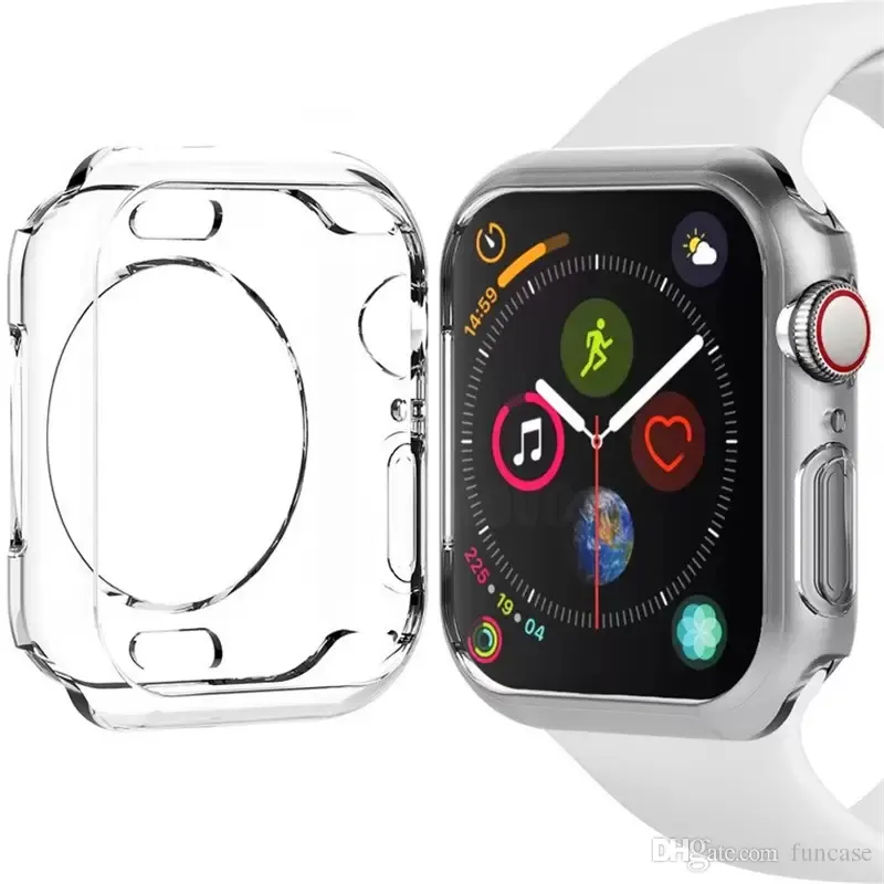 Caso para Apple Watch Ultra SE S￩rie 8 7 49mm 41mm 45mm 40mm 44mm Fino e magro transparente transparente TPU TPU Rubber Silicone Tampa