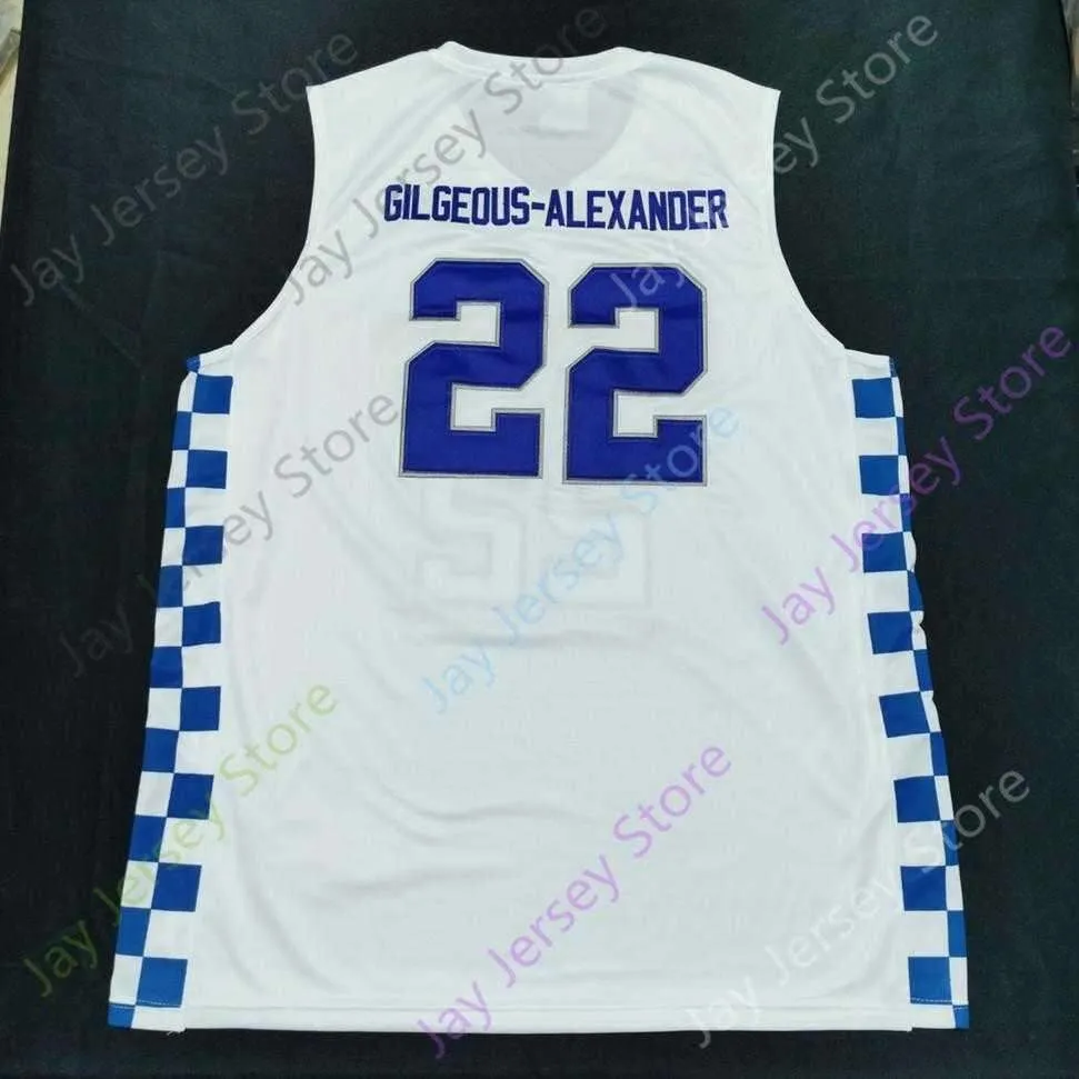 2020 New NCAA College Kentucky Wildcats Jerseys 22 Gilgeous-Alexander Basketball Jersey Size Youth Adult All Stitched