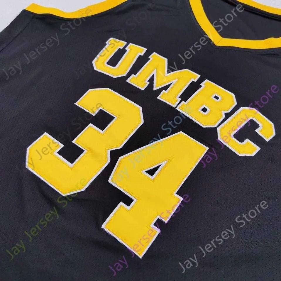 2020 New NCAA UMBC Retrievers Jerseys 34 Wasco College Basketball Jersey Black Size Youth Adult All Stitched Embroidery