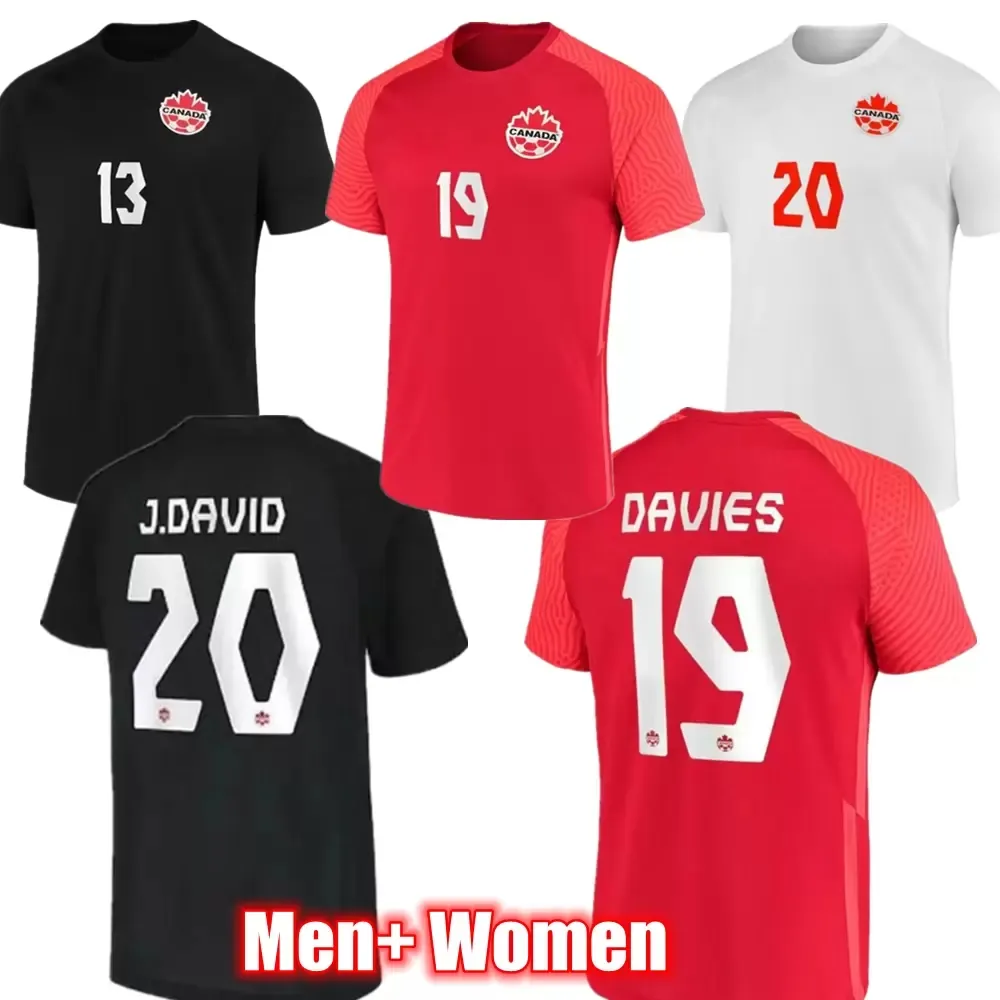 Canada Soccer Jerseys 2022 2023 DAVIES National Team Home Red Away