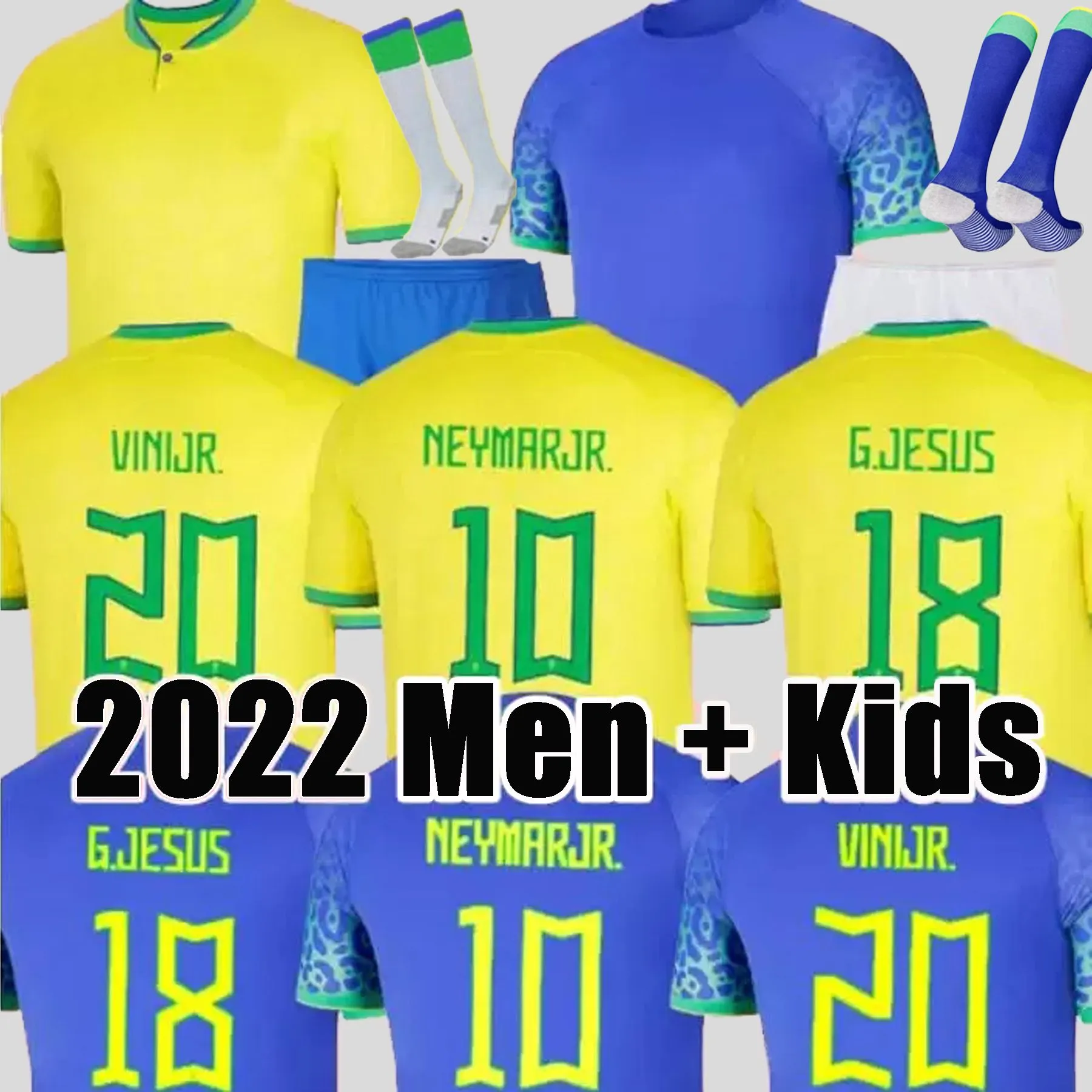 Maglia da calcio Coppa del Mondo 2022 Camiseta de futbol Maglia da calcio PAQUETA BRASILE NERES COUTINHO JESUS MARCELO PELE CASEMIRO brasil 2022-23 maillots