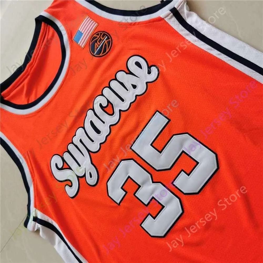 2021 New NCAA College Syracuse Orange Jersey 35 Buddy Boeheim Size S-3XL All Stitched Embroidery