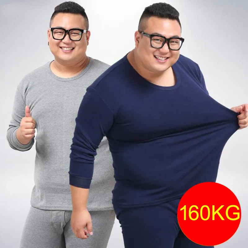 Herren-Thermounterwäsche, große Größe 6XL, 7XL, 8XL, Winter-Männer, warme Unterwäsche aus 100 % Baumwolle, Thermo-Leggings-Sets, Oberteile und Hosen, Elastizität, Stretch-Unterteile, 54 220927