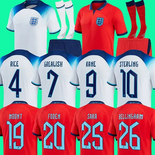 2022 KANE SANCHO GREALISH Camisas de futebol Englands STERLING RASHFORD FODEN CHILWELL SKA Camisas de futebol 22 23 Homens Crianças Kits Uniforme Personalizado