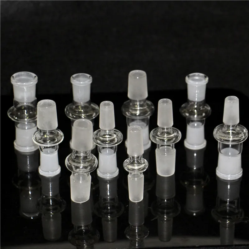 Rökningsglasadapter Kvinnlig hane 10mm 14mm 18mm Bong Oil Rigs Glass Bongs Converters släpper ner adapter