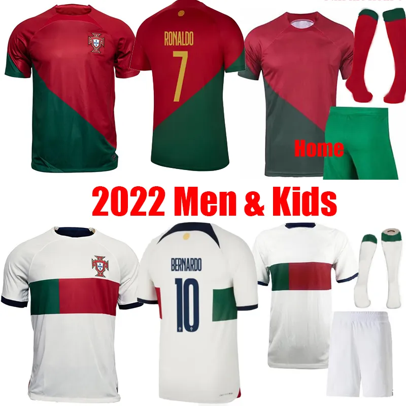 2022 Portuguesas Soccer Jerseys Maillot Foot Joao Felix Ruben Neves Bruno Bernardo Fernandes Diego J. Otavio 2022 2023 Home Away Thrid Football Shirt Men Kids Kits Sets