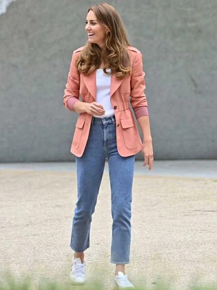 Trench Coats Princess Coat 2022 Spring herfst Nieuwe dames vintage elegante lange mouw knop Rapel Pak Tops Party Casual Office Jacket Y2209