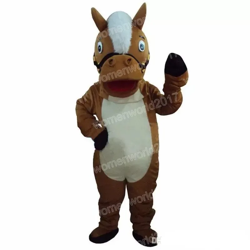 Хэллоуин коричневая лошадь талисман талисмана костюми