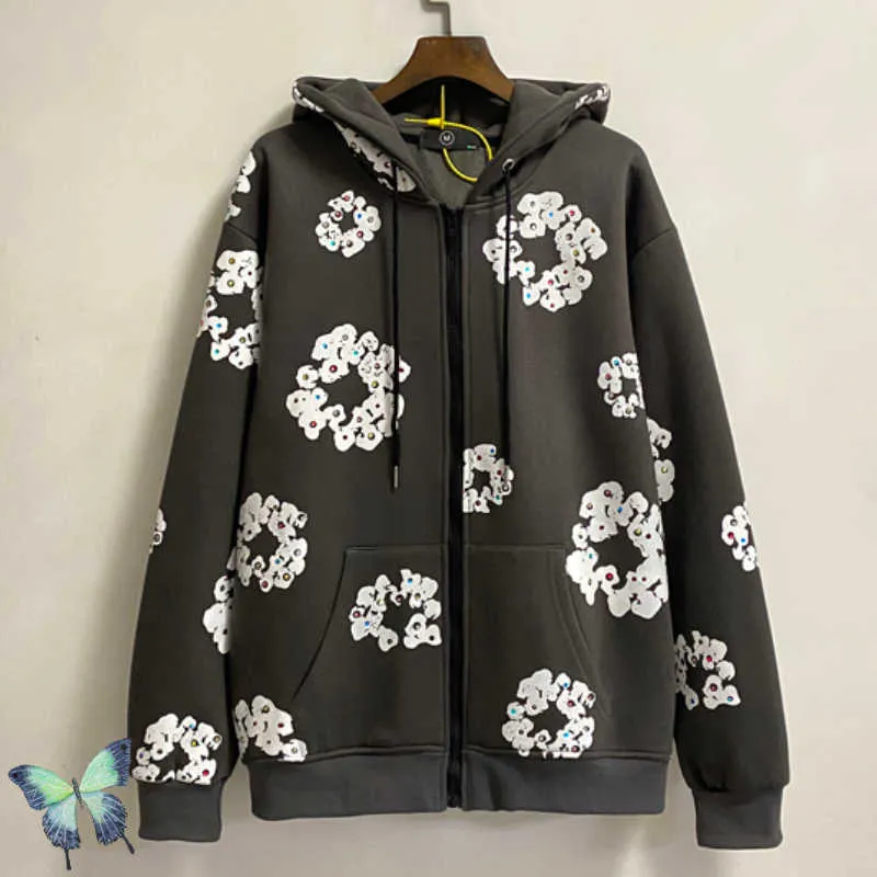 Jaquetas masculinas o mais rápido possível de lã Rocky Snowflake Cardigan Zipper moletom T220926