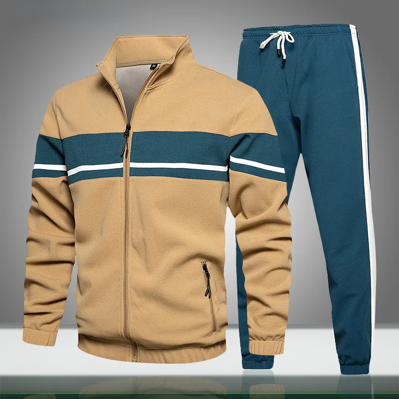 Осенние мужские спортивные костюмы повседневные брутки брюки для куртки 2 штука на молнии мужская спортивная одежда для спортивной одежды.