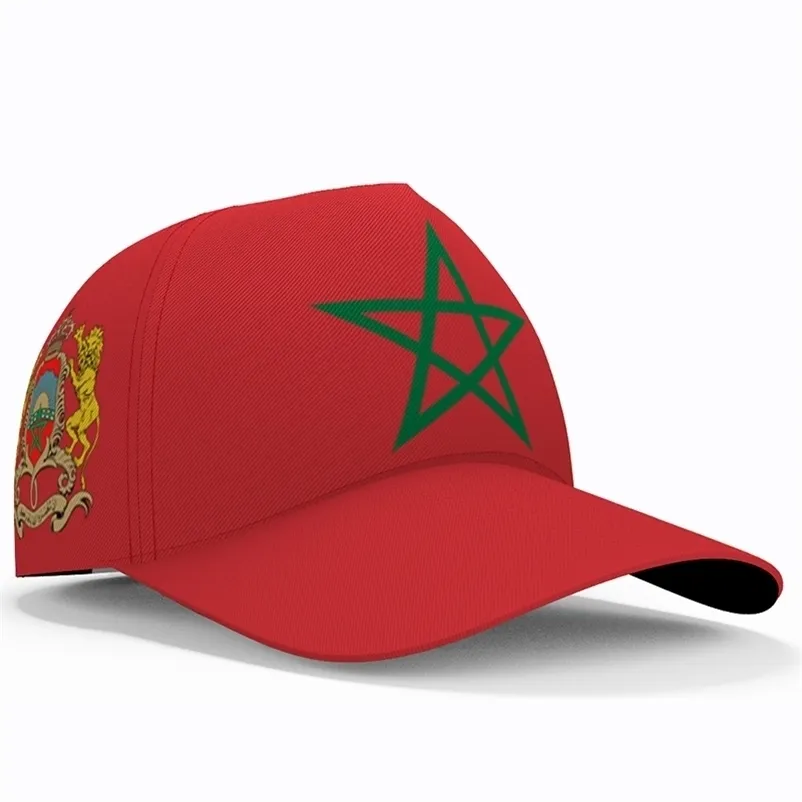 Ball Caps Morocco Baseball Free Custom Made Name Team Ma Hat Mar Country Fishing Travel Arabic Arab Nation Kingdom Flag Headgear 220928