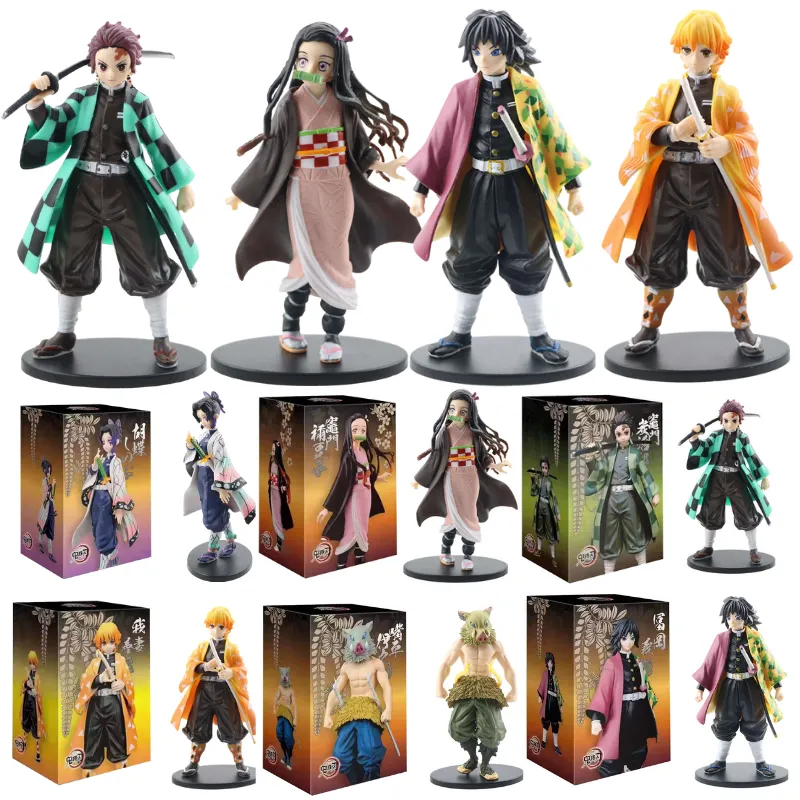 16cm Demon Slayer Kimetsu no Yaiba Figure Q ver. Giyuu Inosuke Tanjirou Nezuko Zenitsu Figurine anime Action figure