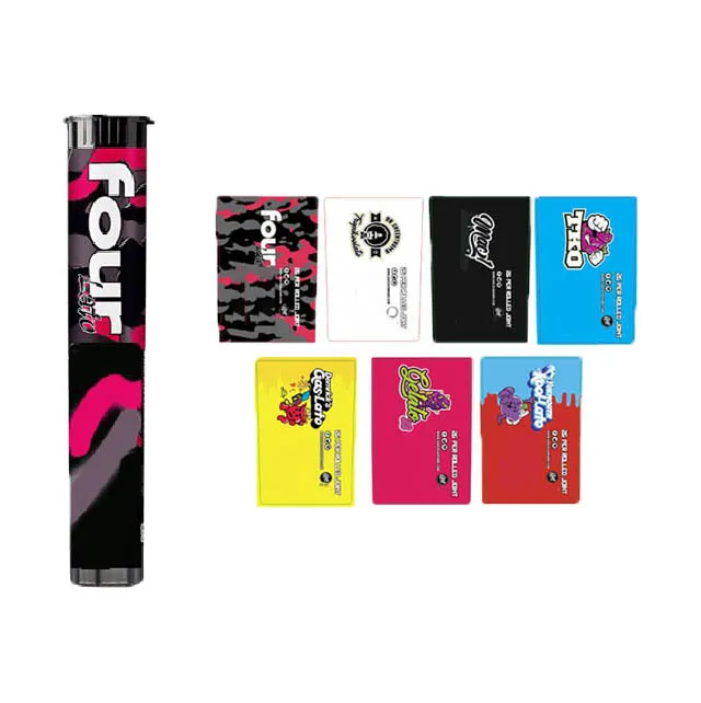 Empty 7 Flavors GASCO Stickers Labels With Black Clear Plastic Tube