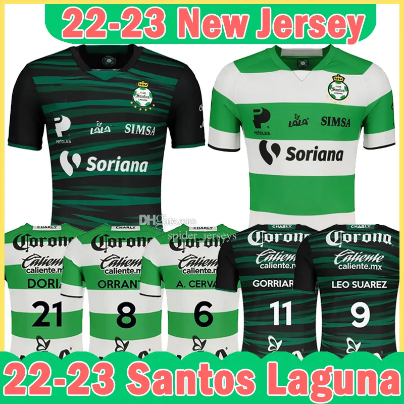 22 23 Jerseys de football Santos Laguna 2022 2023 F. Torres A. Cervantes Orrantia Football Uniforms Leo Suarez Gorriaran E. Aguirre Doria D. Medina Men Shirts