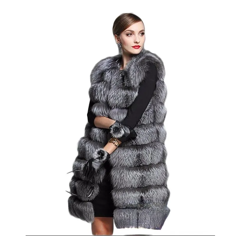 Womens Fur Faux Coat Women Winter Warm Fake Vest Fashion Mink Sleeveless Long 3XL 220927
