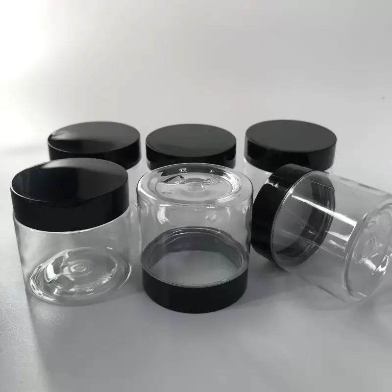 PET bottle 3.5G 60ML Clear Plastic Jar Empty Dry herb flower/Cosmetic container smell proof 5*5cm