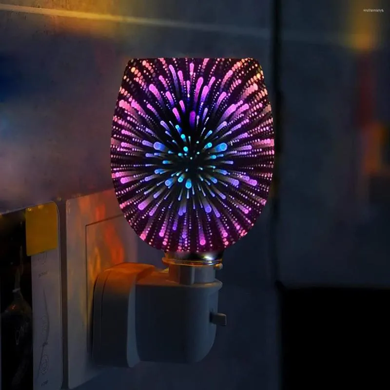 Koku lambaları Elektrikli Balmumu Isıtıcı 3D Cam Plug-In Melt Isıtıcıları Kokulu eriyikler için yağ brülörü Dekor Ev Ofis