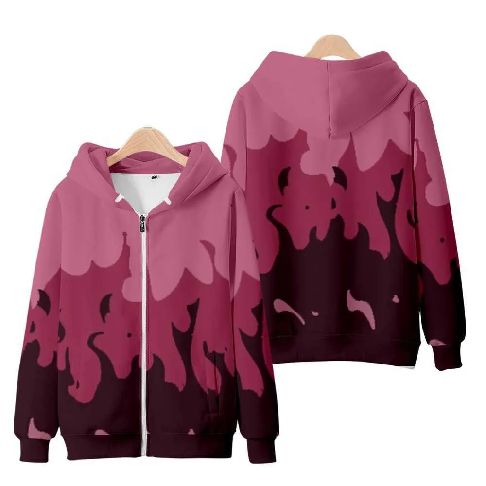 Herrenjacken 3-14 Jahre alt Kinder Hoodies Aphmau Merch Reißverschlussjacken Flamme Lila und Rot 3D-Druckmantel Damen und Herren Sweatshirt T220926