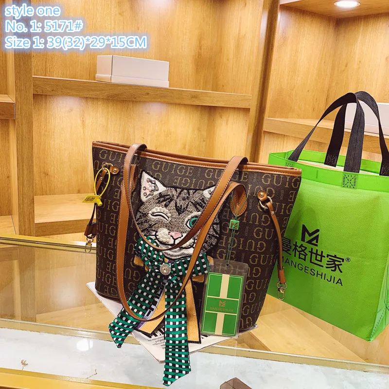 Wholesale factory ladies shoulder bags 3 styles sweet and cute cartoon fashion tote bag exquisite ribbon bow elegant handbag simple retro plaid backpack