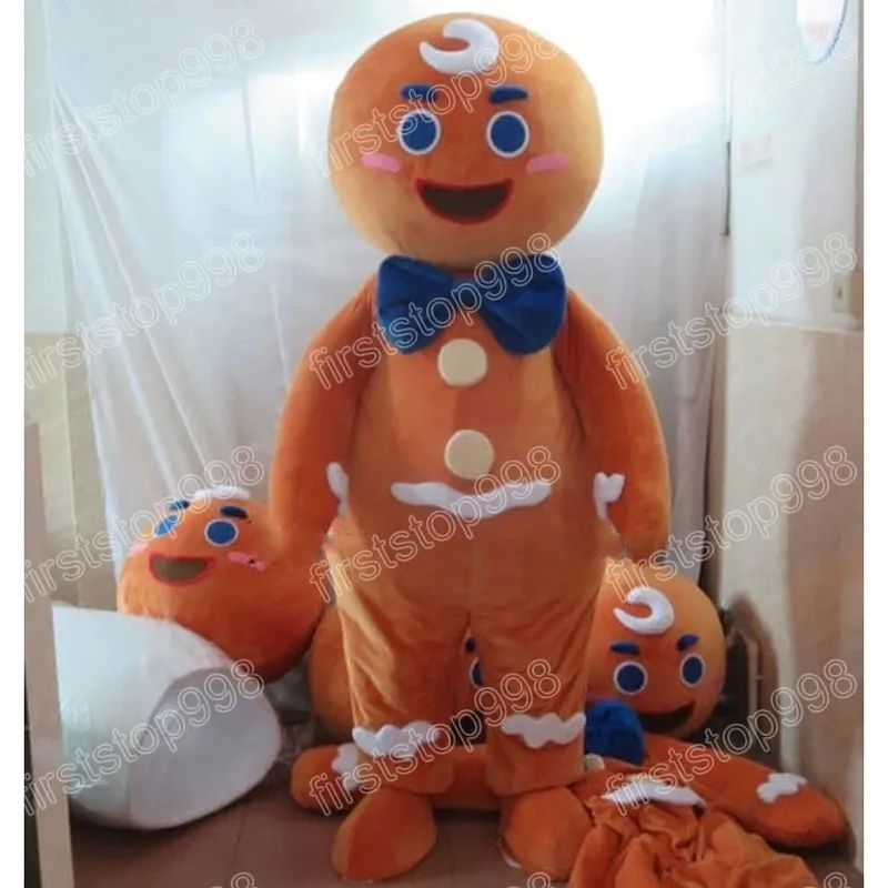 Halloween Gingerbread Mascot Costume Simulação Cartoon Tema Personagem Adultos Tamanho do Natal A publicidade ao ar livre