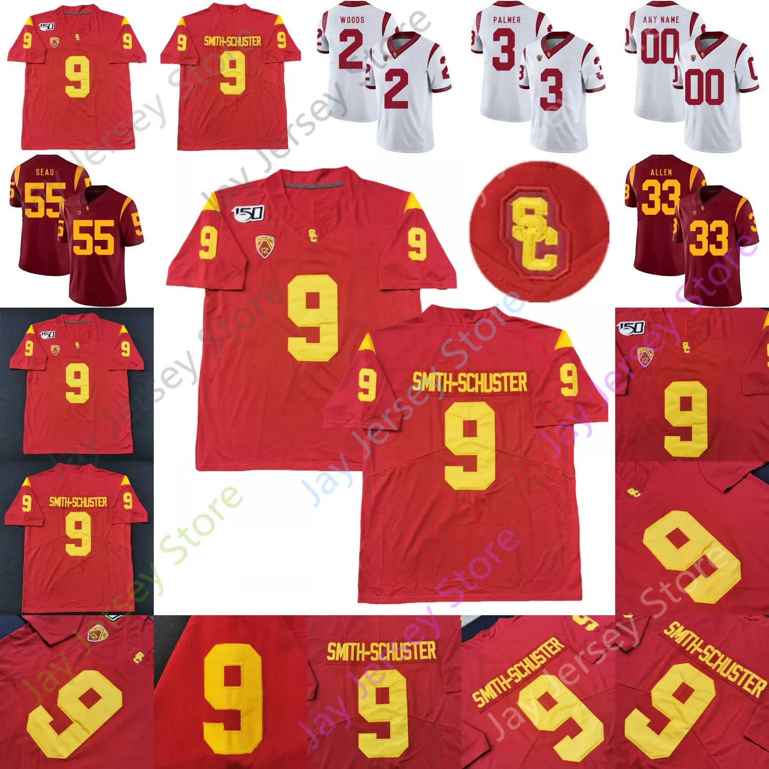 USC Trojans Maillot de football de Californie du Sud NCAA College Williams Blackmon Goforth Matthews Smith-Schuster Seau Simpson Lott Woods Slovis Darnold Sanchez