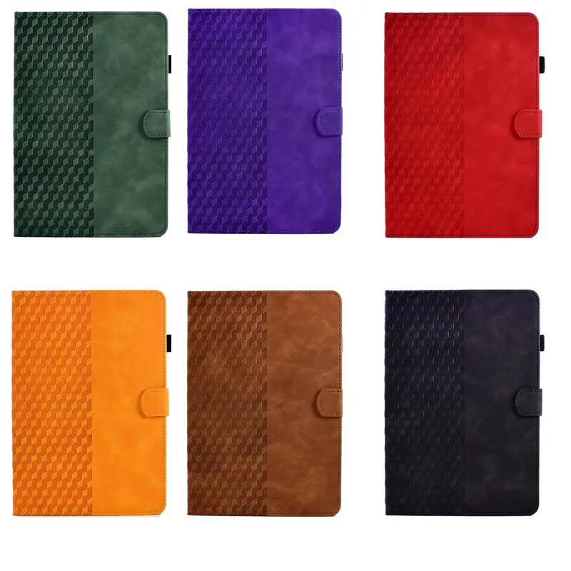 Zakelijke pu lederen portemonnee cases voor iPad Pro 11 2021 5 6 8 9 lucht 2 9,7 10.5 10.2 air5 air4 10.9 kubus diamant graan mode flip cover credit id card slot schokbestendige zak