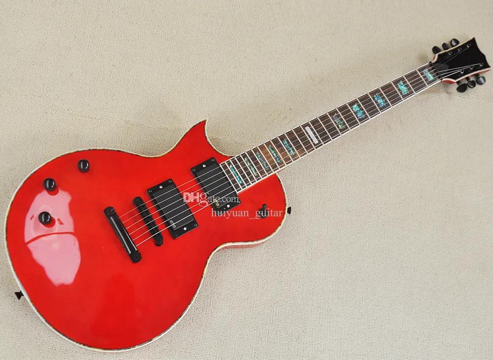 Rote 6-saitige E-Gitarre für die linke Hand mit Palisandergriffbrett, kann individuell angepasst werden