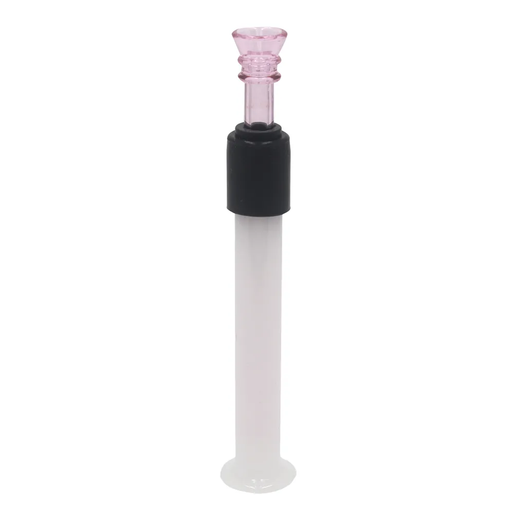 Pipa fumatori Bocchino svasato smussato in vetro Mini pipa a mano di colore bianco e rosa simile a Streamroll One Hitter