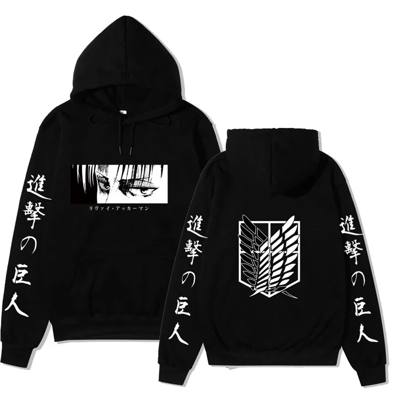 Heren Hoodies Sweatshirts Anime hoodie -aanval op Titan Hoodied lange mouw streetwear Harajuku sweatshirt mannen/vrouwen unisex sport hoody tops 220928