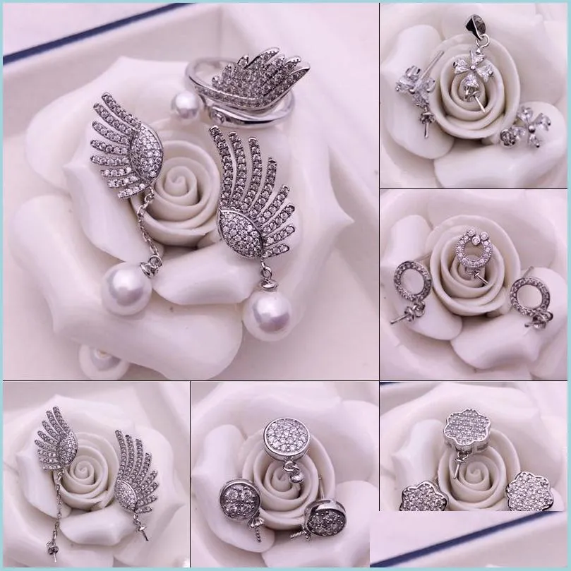 Ustawienia biżuterii Pearl Naszyjnik Ustawienia Ustawienia Sliver DIY Akcesoria Biżuteria dla kobiet Prezent ślubny 5 Dostawa 2021 NEWDH DHRLO